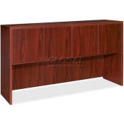 Lorell® Hutch With Doors - 72"W x 15"D x 36"H - Mahogany - Essentials Series