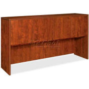 Lorell® Hutch With Doors - 66"W x 15"D x 36"H - Cherry - Essentials Series