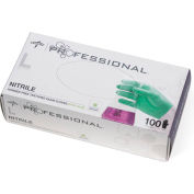 Medline Professional Medical/Exam Nitrile Gloves w/Aloe, Powder-Free, Green, L, 100/Box, PRO31763