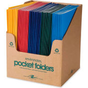 Roaring Spring® Standard Colors Embossed 2 Pocket Portfolio 9-1/2" x 11-3/4", Assorted, 100/Pk