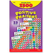 Trend SuperSpots Positive Praisers Sticker, TEPT1945, Assorted Colors, 2500 Stickers/Pk