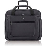 Solo® Rolling Laptop Portfolio, PT1364, 16.8"W x 5"D x 14"H, Polyester, Black