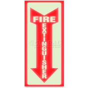 U.S. Stamp & Sign Glow In The Dark "Fire Extinguisher" Sign, 4793, 4" X 13", Red/White