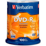 Verbatim® DVD-R Disc, 95102, 16X Speed, 4.7GB, 120 Minutes, 100/Pk, Silver