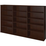 Bush Furniture Wall Bookcase - 66"H - Mocha Cherry - Series C Elite