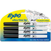 EXPO® Low-Odor Dry Erase Marker - Ultra Fine Point - Black - 4 Pack