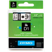 DYMO® D1 Standard Labels 1/2" Black on Clear - Pkg Qty 5