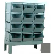 Global Industrial 13 Shelf Steel Shelving with (96) 4 H Plastic Shelf Bins, Yellow, 36x12x72 603443YL