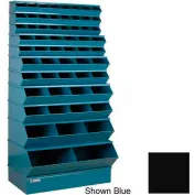 Global Industrial 7 Shelf Steel Shelving with (48) 4 H Plastic Shelf Bins,  Blue, 36x12x39