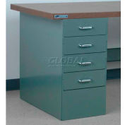 Stackbin 4 Drawer Pedestal, 4-DCP4-23-GY, 15-1/2"W X 30"D X 30-1/4"H, Gray