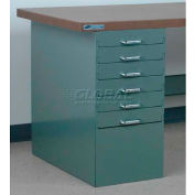 Stackbin 6 Drawer Pedestal, 4-DCP6-23-GY, 15-1/2"W X 30"D X 30-1/4"H, Gray