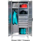 Strong Hold® Combination Cabinet 56-W-244-4DB-SS - With 4 Drawers 66 x 24 x 78