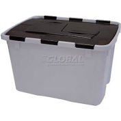 Suncast 18 Gallon Flip Top Container, 24x18x14-5/8, Gray w/Black Lid, Price Each, Sold In Pack of 8 - Pkg Qty 8