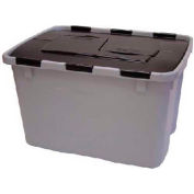 Suncast 18 Gallon Flip Top Container, 24x18x14-5/8, Gray w/Black Lid, Price Each, Sold In Pack of 4 - Pkg Qty 4