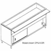 Coldpan Table, 62.375"L 4-Pan Size, S/S Cabinet Base w/Open Undershelf