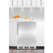 Summit CT66JBISSTB Built In Undercounter Refrigerator-Freezer 5.1 Cu. Ft. White/Stainless Steel