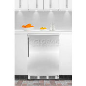 Summit FF6BISSHV Built In Undercounter All Refrigerator 5.5 Cu. Ft. White/Stainless Steel
