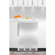 Summit FF6BISSTB Built In Undercounter All Refrigerator 5.5 Cu. Ft. White/Stainless Steel