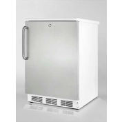 Summit FF6L7SSTB Commercial Undercounter Refrigerator W/Lock 5.5 Cu. Ft. White/Stainless Steel