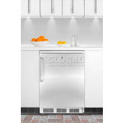 Summit FF6LBISSTB Built In Undercounter Refrigerator W/Lock 5.5 Cu. Ft. White/Stainless Steel