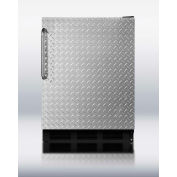 Summit FF7BBIDPL Commercial Built In All Refrigerator 5.5 Cu. Ft. Black/Diamond Plate