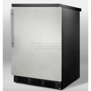 Summit FF7LBLSSHV Commercial Built In-Freestanding Refrigerator 5.5 Cu. Ft. Black/Stainless Steel