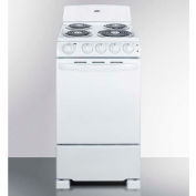 Summit RE203W - Range, Electric, 4 Burners, 2.3 Cu. Ft., White, 24" x 20" x 41-1/2"