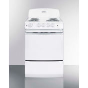 Summit RE2411W - Range, Electric, 4 Burners, White, 23.5"W x 23.5"D x 42"H
