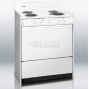 Summit WEM210 - Electric Range, 30"W, Storage Compartment, White, 220V