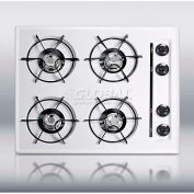 Summit WNL03P - 24"W Cooktop, Four Burners, Battery Start Ignition, WhiteWTL03P