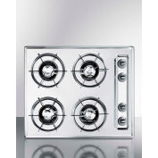 Summit ZNL03P - Cooktop, Electric, 4 Burners, Battery Start, Brushed Chrome, 20" x 24" x 3-3/4"