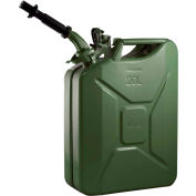 Wavian Jerry Can w/Spout & Spout Adapter, Green, 20 Liter/5 Gallon Capacity - 3008