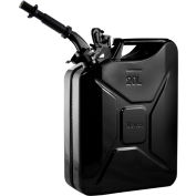 Wavian Jerry Can w/Spout & Spout Adapter, Black, 20 Liter/5 Gallon Capacity - 3010