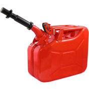 Wavian Jerry Can w/Spout & Spout Adapter, Red, 10 Liter/2.64 Gallon Capacity - 3013