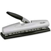 Swingline® LightTouch® High Capacity Desktop Punch, 2 - 7 Holes, 20 Sheets, Black/Silver