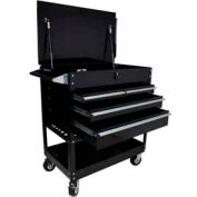 Sunex Tools 8054BK Premium Heavy Duty 4 Drawer Black Tool Cart W/ Locking Top Bin & Drawers