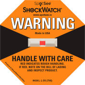SpotSee ShockWatch® L-25 Impact Indicators, 75G Range, Orange, 50/Box