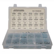 430 Piece Wood Screw Assortment - #4 to #10 - Slotted Flat/Round Head - Steel - Zinc