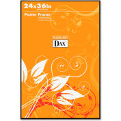 Dax® Poster Frame, Wall Mountable, Horizontal/Vertical, 24" x 36", Plastic, Black