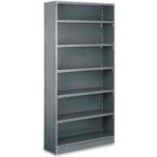 Tri-Boro Klip-It Closed Starter, CSK85-2448-7X, 48"W x 24"D x 85"H, 7 Shelves, 18 Ga, Dark Gray