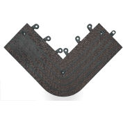ErgoDeck® Heavy Duty Outside Corner w/Gritshield 7/8" Thick 1.25' x 1.25' Black - Case of 4