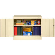 Tennsco Desk Height Storage Cabinet 3018-CPY - Welded 36"W X 18"D X 30"H, Champagne Putty