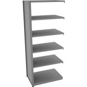 Tennsco Capstone Boltless Shelving, Add-On Unit, 36"W x 24"D x 88"H, 6 Shelves, Medium Grey