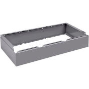 Tennsco Closed Locker Base CLB-3615-LGY - For 12"W X 15"D Locker No Legs 3 Wide, Light Grey