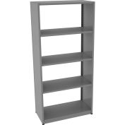 Tennsco Capstone Boltless Shelving, Starter Unit, 36"W x 18"D x 76"H, 5 Shelves, Medium Grey