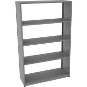 Tennsco Capstone Boltless Shelving, Starter Unit, 48"W x 18"D x 76"H, 5 Shelves, Medium Grey