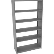 Tennsco Capstone Boltless Shelving, Starter Unit, 48"W x 18"D x 88"H, 6 Shelves, Medium Grey