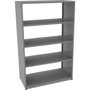 Tennsco Capstone Boltless Shelving, Starter Unit, 48"W x 24"D x 76"H, 5 Shelves, Medium Grey