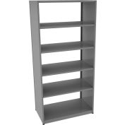 Tennsco Capstone Boltless Shelving, Starter Unit, 42"W x 24"D x 88"H, 6 Shelves, Medium Grey