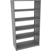 Tennsco Capstone Boltless Shelving, Starter Unit, 48"W x 24"D x 88"H, 6 Shelves, Medium Grey